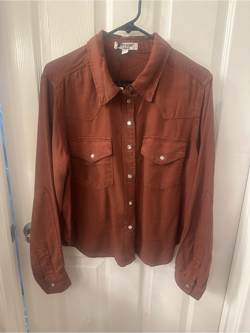 Velvet Heart Women's Rust Button-Front Shirt Jacket